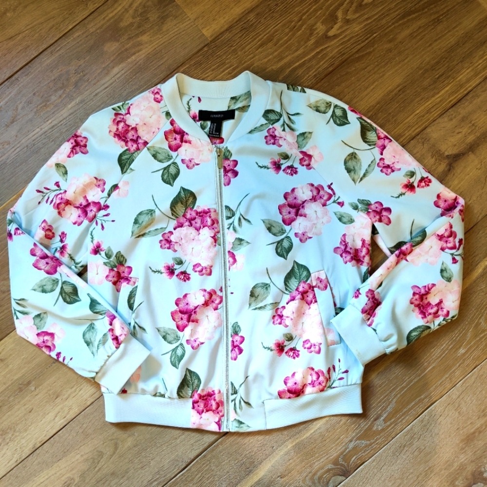 Flowered Bomber Jacket